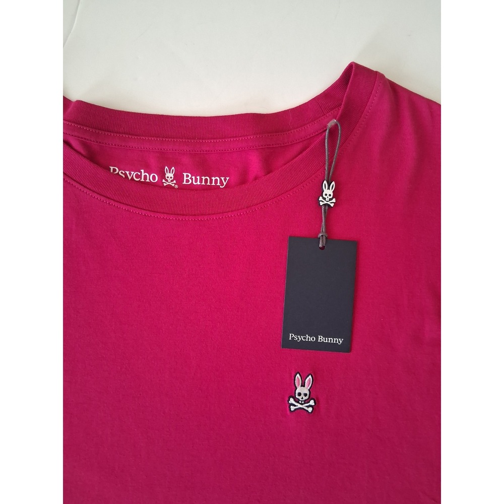 Psycho Bunny Men's Crew Neck T-Shirt in Raspberry